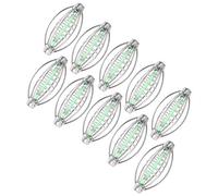 ZJchao Ensemble de Mangeoires de Pêche au Printemps 10pcs en Cage en Acier Inoxydable pour les Porte-cages pour Accessoire de Pêche à la Carpe avec Perle de Pendentif (Environ 17 grammes de trompette)