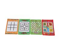 ZJchao Ensemble de Planches Ludo, échecs Serpent et échelle pour Enfants Serpent et échelle Enfants Neuf Hommes Morris Portable Flying Chess Ludo Board pour la Famille 4 en 1 Ensemble