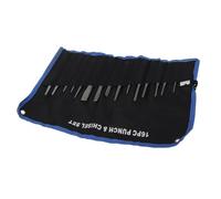 ZJchao Ensemble de Poinçons, 16 Pièces de Poinçons Mécaniques et Jeu de Burins, Jauge à Froid Conique Centrale avec Pochette de Rangement, Jeu de Burins, Central pour Travailler le Bois, le Métal,