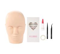 ZJchao Ensemble de Pratique D'extensions de Cils Tête de Formation de Mannequin Professionnel Kit D'application de Faux Cils de Maquillage en Silicone pour étudiants en Cosmétologie