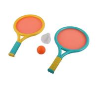 ZJchao Ensemble de Raquettes de Badminton pour Enfants, Ensemble de Badminton pour Enfants 35 Cm avec 2 Raquettes et 2 Balles pour Le Jeu et l'exercice Physique des (Bleu Jaune)