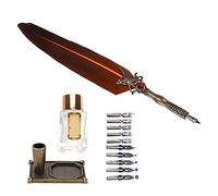 ZJchao Ensemble de Stylos à Plumes, Ensemble de Stylos à Plumes, de Calligraphie, créativité Vintage, Sculpture à l'encre, Vintage pour Amoureux, Professeur, Camarade de Classe (BROWN)