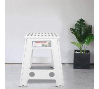 ZJchao Escabeau Pliant Compact Antidérapant, Siège Pliable Léger et Portable pour Adultes et sans Danger pour Une Utilisation à la Maison ou en Voyage (Point Noir Ivoire)