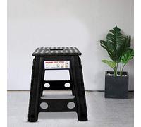 ZJchao Escabeau Pliant Compact Antidérapant, Siège Pliable Léger et Portable pour Adultes et sans Danger pour Une Utilisation à la Maison ou en Voyage (Point Blanc Charbon Noir)