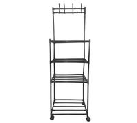 ZJchao Étagère de Rangement de Cuisine à 4 Niveaux, Support pour Four à -Ondes avec roulettes Pivotantes et Crochets, pour Organiser Ustensiles et Appareils électroménagers.