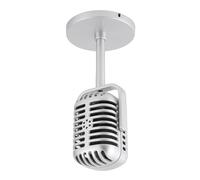 ZJchao Factice Micro sur Prop Microphone - Faux Microphone pour Filmer des Spectacles de Danse, karaoké et Photographie - Conception Légère et Plastique (Silver)