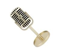 ZJchao Factice Micro sur Prop Microphone - Faux Microphone pour Filmer des Spectacles de Danse, karaoké et Photographie - Conception Légère et Plastique (Gold)