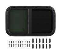 ZJchao Fenêtres de Camping-Car en Verre trempé Noir, RV Push Pull Fenêtre Coulissante Fenêtre RV Fenêtre avec Isolation Thermique Phonique Anti-écran Amovible pour Voiture