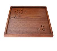 ZJchao Grand Plateau de Service, Plateau de Service Rectangulaire Fruits Collations en Bois Plat Plat en Bois Plaque Basse Plate-basse pour de Nourriture au Fromage (34 * 34cm)