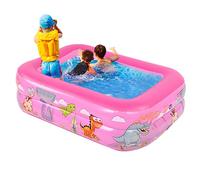ZJchao Grande Piscine Gonflable pour Enfants, Pataugeoire à Usage Domestique, Baignoire Carrée pour Enfants, Jouet Amusant Aquatique en Plein Air (PINK)