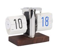 ZJchao Horloge Flip, Horloge Flip Bergette Rétro Rétro D'Horloge Mécanique Numérique Automatique du Calendrier pour la Table du Salon (White)