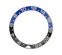 ZJchao Insert de Lunette de Montre, 38 Mm de Diamètre Noir Bleu Insert de Lunette de Montre Anneau de Base Caractère Blanc Céramique GMT Bague Classique Bracelet Montre-Bracelet Bague