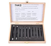 ZJchao Jauge de Bouchon fileté, 10 Pièces Jauge D'inspection de Filetage Haute Précision, pour la Mesure de Diamètres Majeurs et Petits, avec Boîte de Rangement pour un Transport Facile (Fil