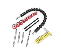 ZJchao Jeu de Forets Kit de Forets Accessoires de Perceuse électrique à Manchon Hélicoïdal en Alliage de Haute qualité pour Châssis D'ordinateur Meubles Appareils (Jeu de 28 douilles d'embout