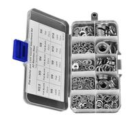 ZJchao Kit d'Assortiment de Rondelles de Blocage, 260 Pièces de Rondelles Plates en Acier Inoxydable, Assortiment de à Ressort avec une Gamme de Tailles de, en Feutre pour les Bricoleurs et