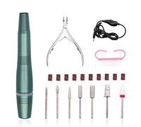 ZJchao Kit de Perceuse à Ongles électrique USB, Stylo de Manucure, Perceuse à Ongles avec 6 Forets, Coupe-cuticules, 10 Bandes de Ponçage, Brosse à Poussière pour en Acryli (GREEN)
