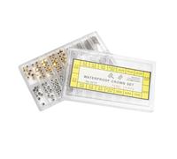 ZJchao Kit de Réparation de Couronne de Montre, Métal avec Boîte de Rangement, Pièces de Couronne à Tête Ronde pour Le Remplacement de Montre, 10 Styles et 8 Tailles de Couronnes