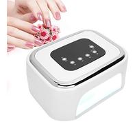 ZJchao Lampe UV LED sans Fil 80 W, 42 Puces de Lampe, écran LCD, Contrôle Intelligent du Capteur pour un Séchage Rapide, Durée de Vie de 50 000 Heures avec une Lumière Inoffensive