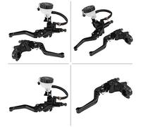 ZJchao Levier de Frein de Moto, Cylindre d'embrayage de Frein de Moto en Aluminium CNC avec Réservoir de Liquide pour Vélos de Rue et de Sport Universels