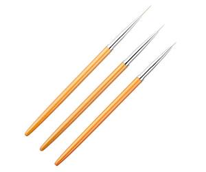 ZJchao Lot de 3 Pinceaux à Ongles en Fibre et Plastique pour Gel UV et Cristal Nail Art, avec Pointe Anti-déformation pour Dessiner des Lignes, des Motifs de Fleurs, Usage