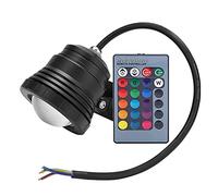 ZJchao Lumière de Piscine LED RGB 5W, Lampe de Jardin Extérieure avec Télécommande, pour Ressort de Piscine 110V 240V (Aluminium plastifié Noir)