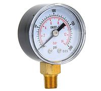 ZJchao Manomètre d', Kit de Manomètre d' à Connexion Inférieure BSPT 1/8 Pouce, Mécanique, 'Eau pour Air, et Eau (0-200psi,0-14bar)