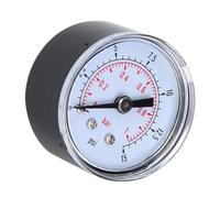 ZJchao Manomètre Mécanique, Manomètre d'eau 1,6 X 1,6 X,5 Pouces, Jauge de Pression de Carburant, Installation Facile pour Air, Eau, Connexion Arrière BSPT /8" (0-15psi,0-1bar)