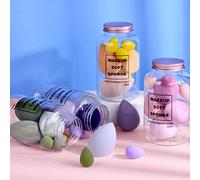 ZJchao Maquillage éponges Cosmétique Cosmétique Appropriée à Double Usage Matériau Sec Humide TOUT SIGNE 7PCS (Poudre de fraise)