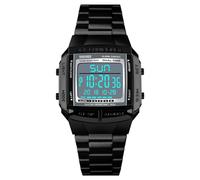 ZJchao Men Analogique Digital Watch Innewless Steel Band 2 Time Affichage 5 Alarm Backlight Water for Business Casual Sports Outdoor (Black)
