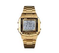 ZJchao Men Analogique Digital Watch Innewless Steel Band 2 Time Affichage 5 Alarm Backlight Water for Business Casual Sports Outdoor (Gold)