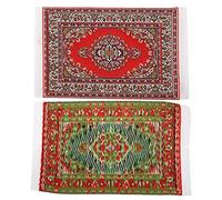 ZJchao Meubles pour Dollhouse, 1:12 Dollhouse tissé Tapis Miniature Tapis de Poupée Decoration Rug Doll House House Accessoires pour Enfants (leurre)