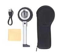 ZJchao Microscope Portatif, Grossissement 45X avec LED et Lumière UV pour la Lecture de Timbres de Pièces de Bijoux, Loupe Numérique Portable avec échelle