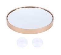 ZJchao Miroir de Courtoisie Grossissant 30x, Petit Miroir de Maquillage de Voyage avec Ventouse Imperméable Antidérapante, Idéal pour la Maison, Compact et Léger pour Les Voyages (Champagne Or)