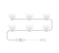 ZJchao Miroir de Courtoisie LED avec luminosité Réglable, Port de Chargement USB, Commande Tactile, éclairage Doux pour Le Maquillage et Une Utilisation Quotidienne (6 Ampoules)