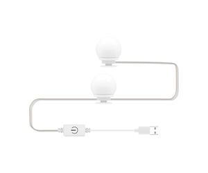 ZJchao Miroir de Courtoisie LED avec luminosité Réglable, Port de Chargement USB, Commande Tactile, éclairage Doux pour Le Maquillage et Une Utilisation Quotidienne (2 Ampoules)