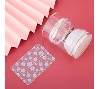ZJchao Nail Art Stamper Scraper Set Silicone Head Manucure Tool avec CAP pour L'estampage des Ongles (sceau vert fluo)