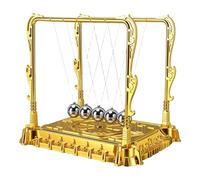 ZJchao Newton Cradle - Boules D'équilibre Dorées, Jouet de Bureau de Science Physique avec Cordes en Nylon de qualité Supérieure, Outil éducatif de Décoration de Bureau et de mais