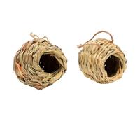 ZJchao Nichoir à Oiseaux tissé à la Main en Forme de Boule avec Herbe Sèche Robuste et Corde pour Jardin, Patio, Pelouse, Bureau, Décoration Intérieure et Extérieure