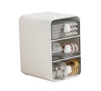 ZJchao Organisateur de Maquillage avec Tiroirs, Conteneur de Rangement de Cosmétiques pour Salle de Bain ou vanité, Plateau de beauté Compact pour Dortoir, Maison ou Voyage (Petit Lapin Blanc)