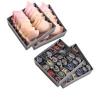 ZJchao Organisateur de Tiroir pour Sous-vêtements, pour Ranger Chaussettes, Sous-vêtements, Cravates, Chaussettes, Organisateur de, Séparateurs de Tiroir en Tissu, Armoire Pliable, Boîtes de