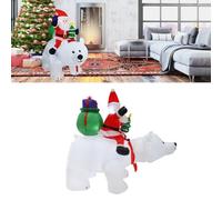 ZJchao Ours Polaire Gonflable de Noël de 6,8 Pieds avec équitation du Père Noël, Décoration de Cour Extérieure étanche avec Lumières LED, pour Fête sur Pelouse de Jardin (Prise UE)