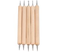 ZJchao Outils d'argile, 5pcs Double extrémité Traçage Dotting Beech Inoxydless Indentation Pens Tools Pottery Tool
