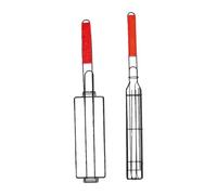 ZJchao Panier à Saucisses en Fer avec Poignée en Bois, Sécurise les Aliments avec Fermoir de Verrouillage pour Légumes et Fruits de Mer, Nettoyage Facile (BLACK)