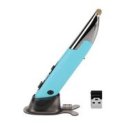 ZJchao Paumon de Souris Fil 2.4 G, Entrée Vocale 500 Mots Min 98% Précision 128 Langages 3 DPI Réglable 800-1200-1600 Ergonomique Silencieuse pour Ordinateur Portable PC Ordinateur (Blue)