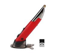 ZJchao Paumon de Souris Fil 2.4 G, Entrée Vocale 500 Mots Min 98% Précision 128 Langages 3 DPI Réglable 800-1200-1600 Ergonomique Silencieuse pour Ordinateur Portable PC Ordinateur (Rouge)