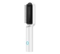 ZJchao Peigne de Lisseur électrique, Mini Chauffage Rapide Portable à 360 ° Dents échelonnées Anti-brûler L'auto de Puce Intelligente pour Coiffer (perle blanche)