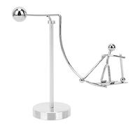 ZJchao Pendule Newton, Décoration de Bureau en Métal avec Mouvement Fluide, pour Bureau, Maison, Jouets éducatifs, Mouvement Perpétuel (Petit Prince du Ski)