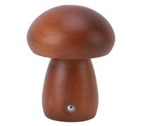 ZJchao Petite Lampe à Champignon en Bois, Lampe de Table Tactile sans Fil de Commande Tactile avec Chargeur Usb Lumière Nocturne pour Chambre de Chambre à Coucher en Bois de Bouleau 9,7 (Couleur