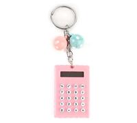 ZJchao Petite Mini Porte Calculatrice Porte-clés Portable Mignonne - Calculatrice de Couleurs avec Affichage 8 Bits - Idéal pour Les Amis et la Famille (Pink)
