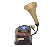 ZJchao Phonographe, :12 Maison de Poupée, :12 Doll House Dollhouse Compact Retro Phonographe - Accessoire de Décoration de Phonogramme Vintage pour Maisons Miniatures (Brown)